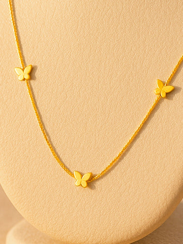 Butterfly Motif Gold Toned Necklace