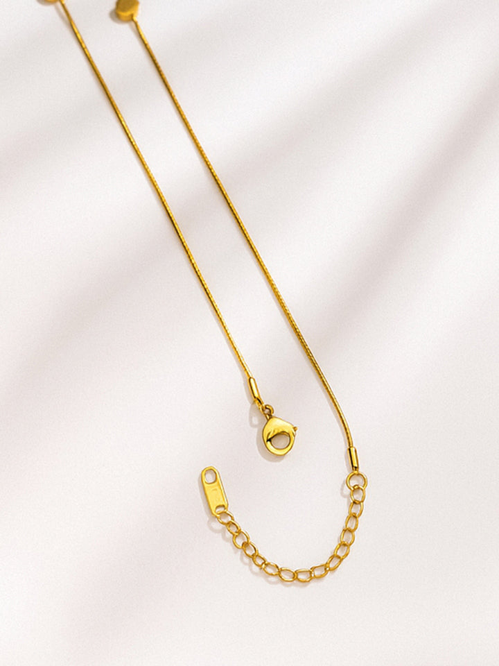 Rubans Stainless Steel 18K Gold-Plated Mini Heart Charm Necklace