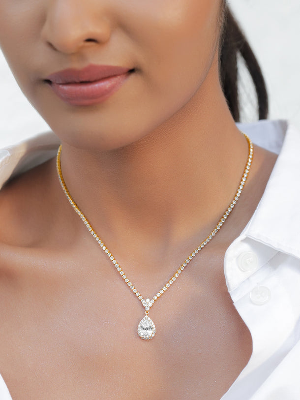 Dainty American Diamond Zirconia Pendant
