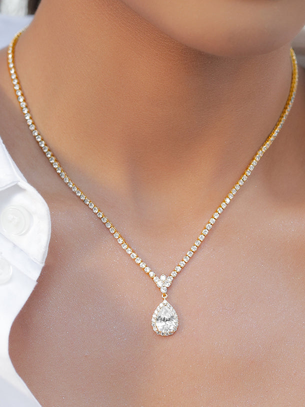Dainty American Diamond Zirconia Pendant