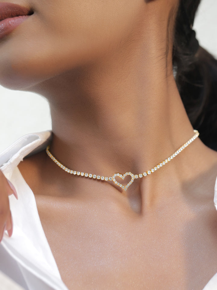 Rubans 18K Gold-Plated American Diamonds Studded Necklace