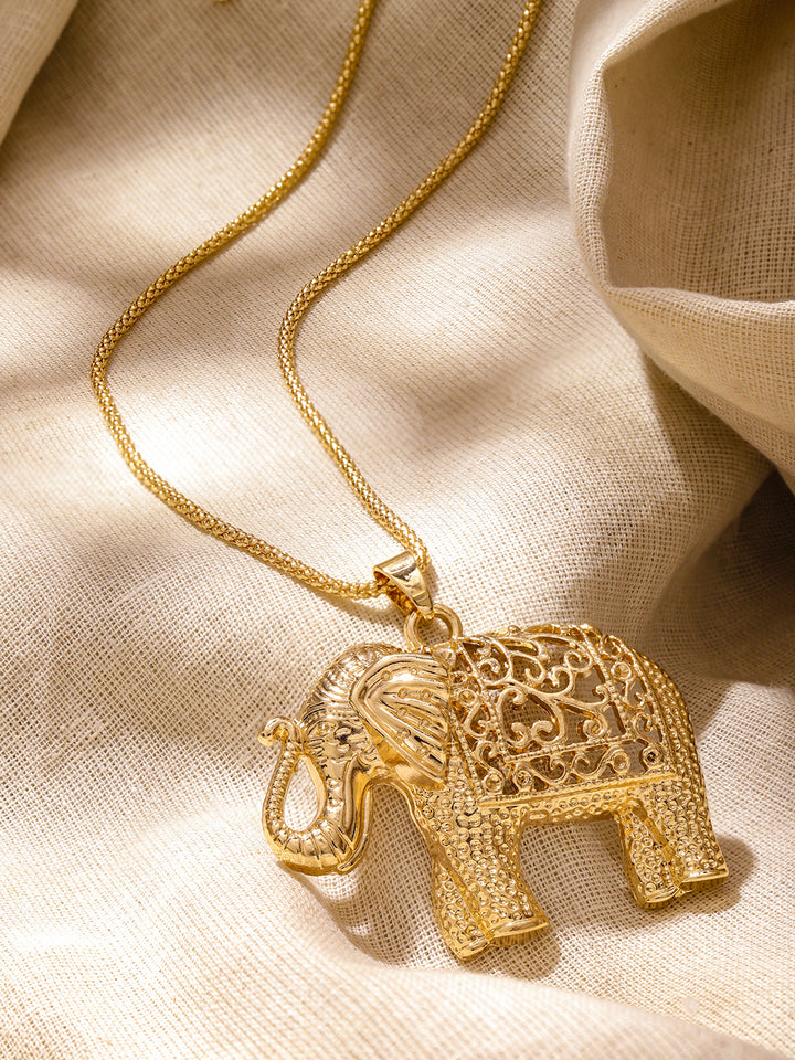 Rubans Brass Gold-Plated Handcrafted Necklace