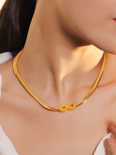 Gold Toned Infinity Snake Chain Necklace