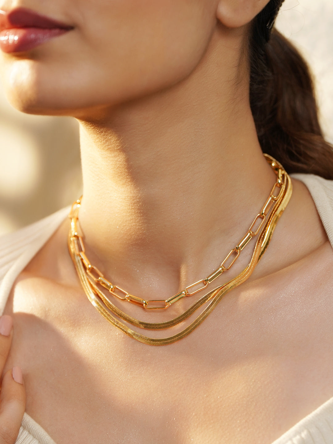 Rubans Gold-Plated Layered Necklace