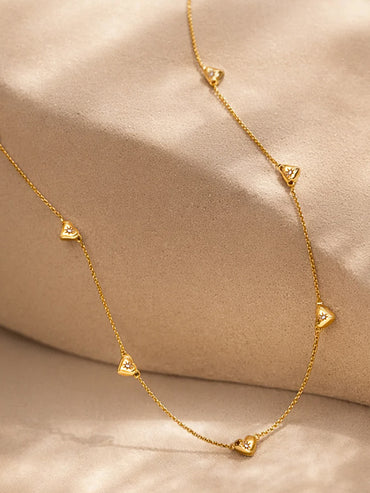 Demi Fine 18K Gold Plated Mini Heart Charm Crystal Necklace | Anti Tarnish