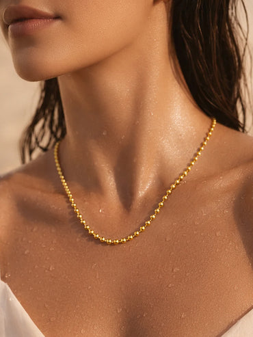 Demi Fine 18K Gold Plated Beaded Chain Necklace | Anti Tarnish