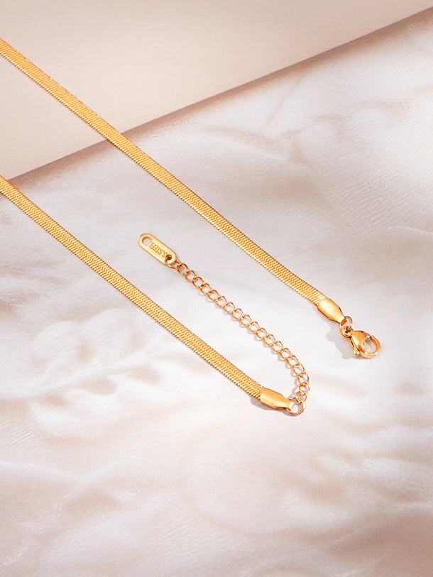 Demi Fine 18K Gold Plated Emerald Oval Snake Chain Necklace | Anti Tarnish