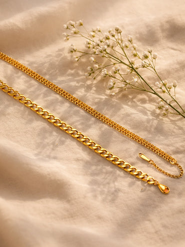 Demi Fine 18K Gold Plated Chunky Chain Emerald Green Bracelet | Anti Tarnish
