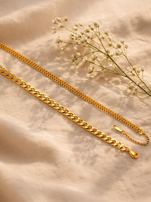 Demi Fine 18K Gold Plated Chunky Chain Emerald Green Bracelet | Anti Tarnish