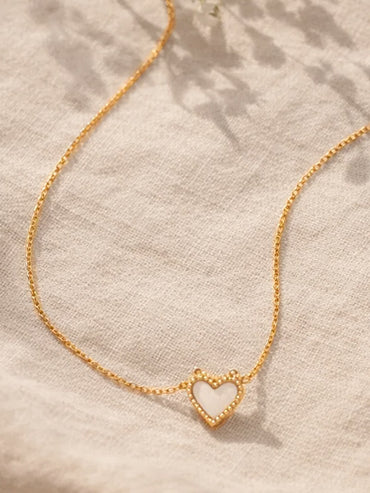 Demi Fine 18K Gold Plated Enamel Heart Pendant Chain Necklace | Anti Tarnish
