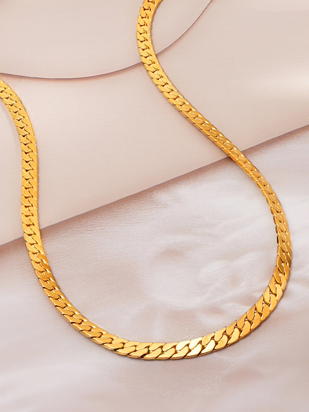Demi Fine 18K Gold Plated Wide Curb Chain Necklace | Anti Tarnish