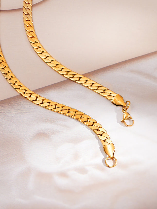 Demi Fine 18K Gold Plated Wide Curb Chain Necklace | Anti Tarnish