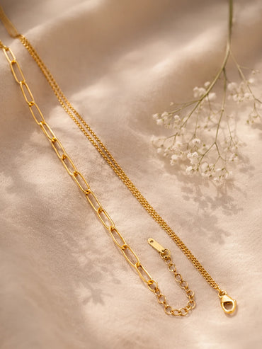 Demi Fine 18K Gold Plated Paperclip Chain Ball Pendant Necklace | Anti Tarnish