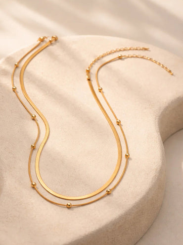 Demi Fine 18K Gold Plated Layered Snake Chain Necklace | Anti Tarnish