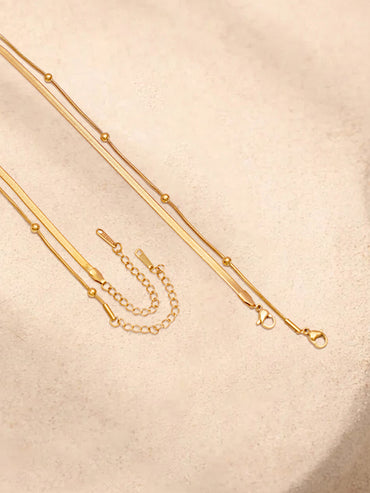 Demi Fine 18K Gold Plated Layered Snake Chain Necklace | Anti Tarnish