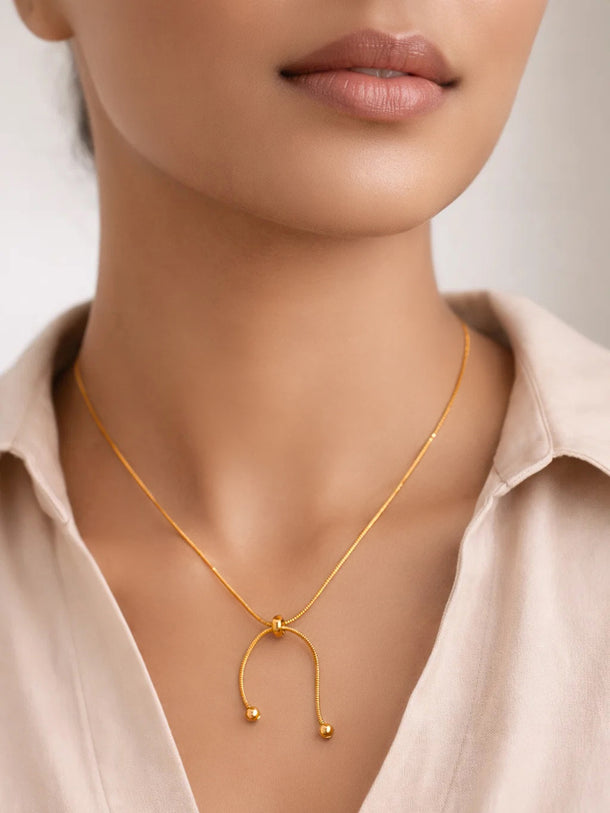 Demi Fine 18K Gold Plated Knot Style Drop Chain Necklace | Anti Tarnish