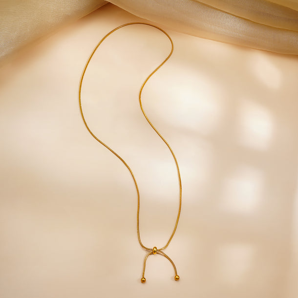 Demi Fine 18K Gold Plated Knot Style Drop Chain Necklace | Anti Tarnish