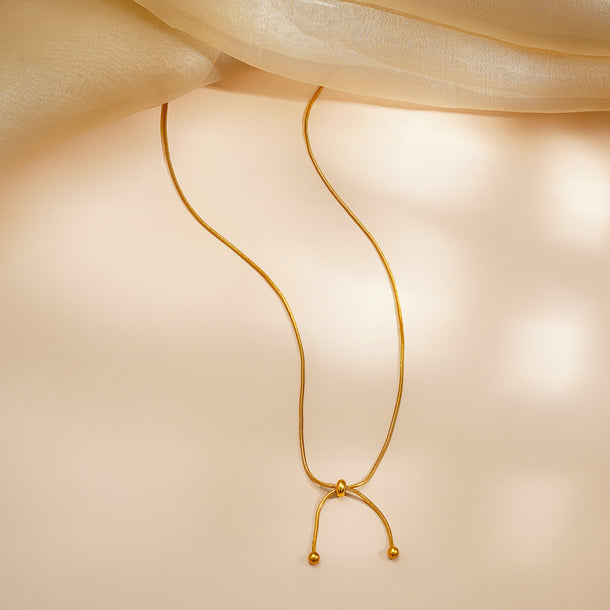Demi Fine 18K Gold Plated Knot Style Drop Chain Necklace | Anti Tarnish