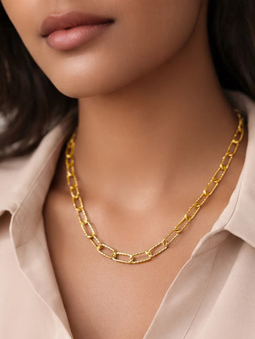 Demi Fine 18K Gold Plated Chunky Paperclip Chain Necklace | Anti Tarnish