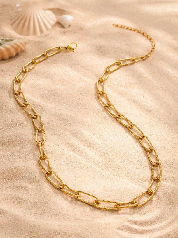 Demi Fine 18K Gold Plated Chunky Paperclip Chain Necklace | Anti Tarnish