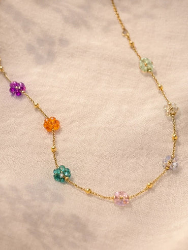 Demi Fine 18K Gold Plated Mini Multi-Floral Charm Necklace | Anti Tarnish