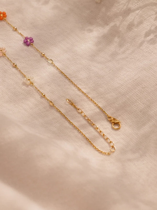 Demi Fine 18K Gold Plated Mini Multi-Floral Charm Necklace | Anti Tarnish