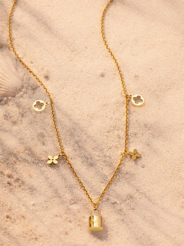 Demi Fine 18K Gold Plated Multi Charm Pendant Chain Necklace | Anti Tarnish
