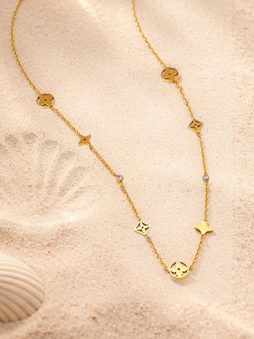 Demi Fine 18K Gold Plated Mini Multi-Charm Chain Necklace | Anti Tarnish