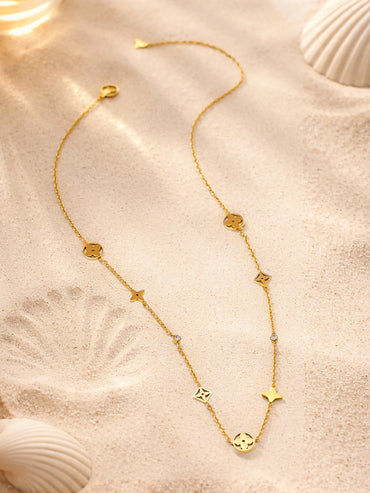 Demi Fine 18K Gold Plated Mini Multi-Charm Chain Necklace | Anti Tarnish