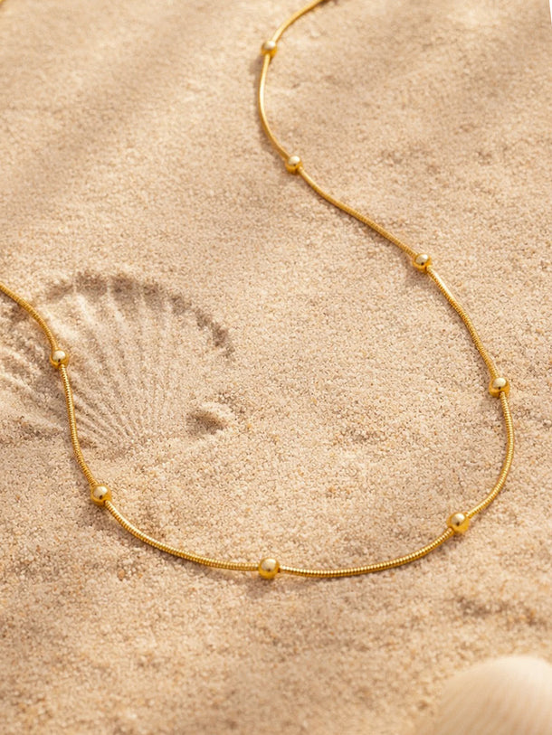 Demi Fine 18K Gold Plated Gold Beaded Chain Necklace | Anti Tarnish