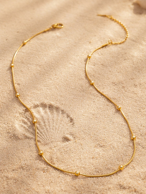 Demi Fine 18K Gold Plated Gold Beaded Chain Necklace | Anti Tarnish