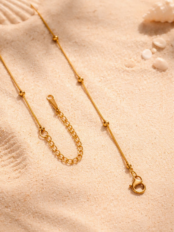 Demi Fine 18K Gold Plated Gold Beaded Chain Necklace | Anti Tarnish