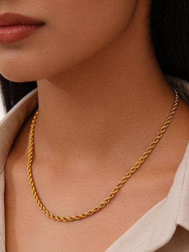 Demi Fine 18K Gold Plated Rope Chain Necklace | Anti Tarnish