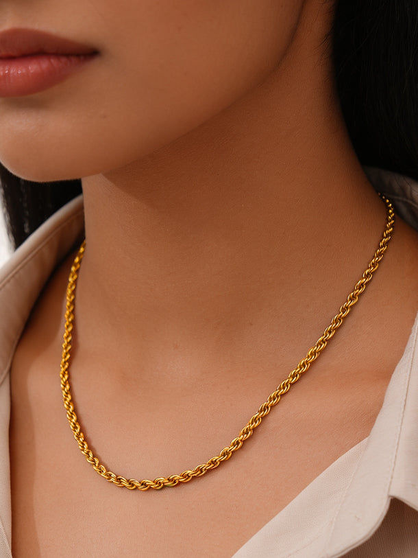 Demi Fine 18K Gold Plated Rope Chain Necklace | Anti Tarnish