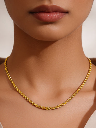 Demi Fine 18K Gold Plated Rope Chain Necklace | Anti Tarnish