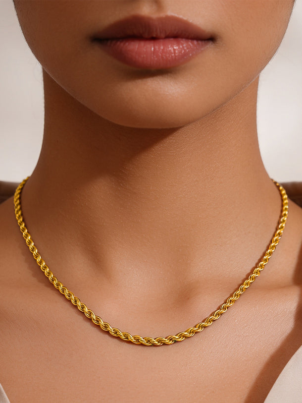 Demi Fine 18K Gold Plated Rope Chain Necklace | Anti Tarnish