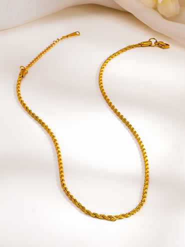 Demi Fine 18K Gold Plated Rope Chain Necklace | Anti Tarnish