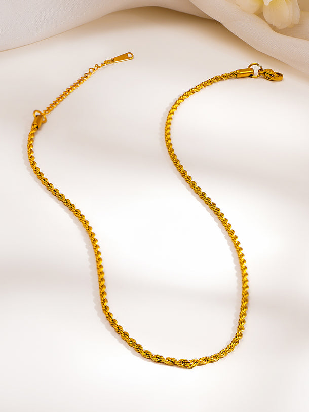 Demi Fine 18K Gold Plated Rope Chain Necklace | Anti Tarnish