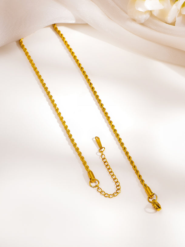 Demi Fine 18K Gold Plated Rope Chain Necklace | Anti Tarnish