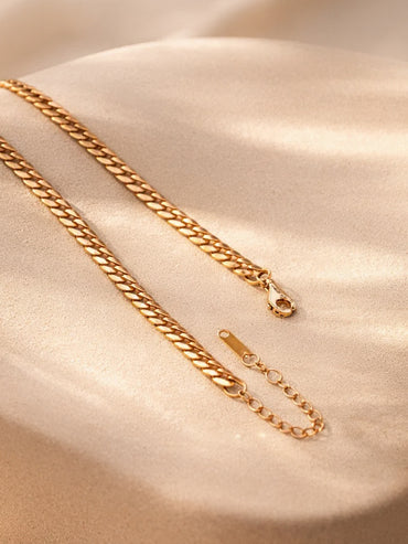 Demi Fine 18K Gold Plated Chunky Curb Chain Open Heart Necklace | Anti Tarnish