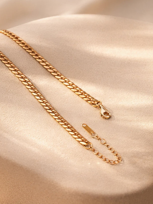 Demi Fine 18K Gold Plated Chunky Curb Chain Open Heart Necklace | Anti Tarnish