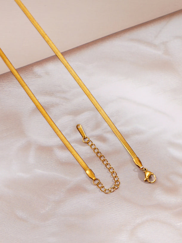Demi Fine 18K Gold Plated Snake Chain Lariat Drop Necklace | Anti Tarnish