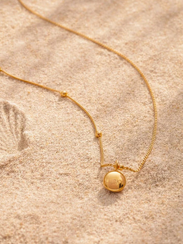 Demi Fine 18K Gold Plated Minimal Ball Pendant Bead Necklace | Anti Tarnish