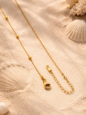 Demi Fine 18K Gold Plated Minimal Ball Pendant Bead Necklace | Anti Tarnish
