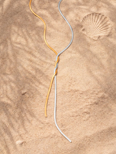 Demi Fine Dual Plated Snake Chain Lariat Drop Necklace | Anti Tarnish