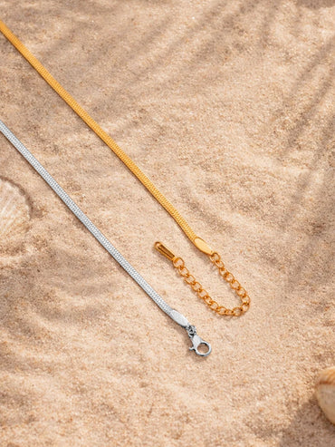 Demi Fine Dual Plated Snake Chain Lariat Drop Necklace | Anti Tarnish