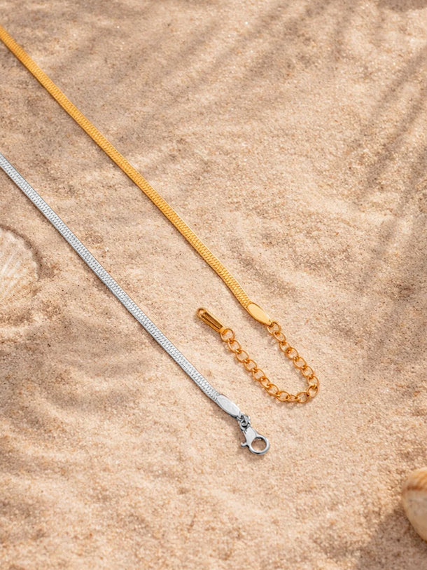 Demi Fine Dual Plated Snake Chain Lariat Drop Necklace | Anti Tarnish