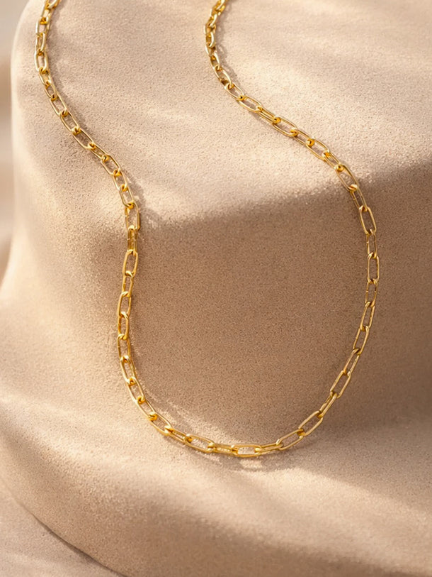 Demi Fine 18K Gold Plated Paperclip Chain Necklace | Anti Tarnish