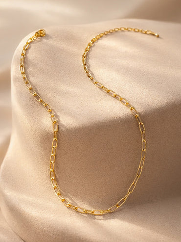 Demi Fine 18K Gold Plated Paperclip Chain Necklace | Anti Tarnish