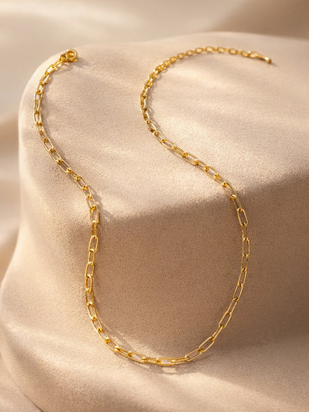 Demi Fine 18K Gold Plated Paperclip Chain Necklace | Anti Tarnish